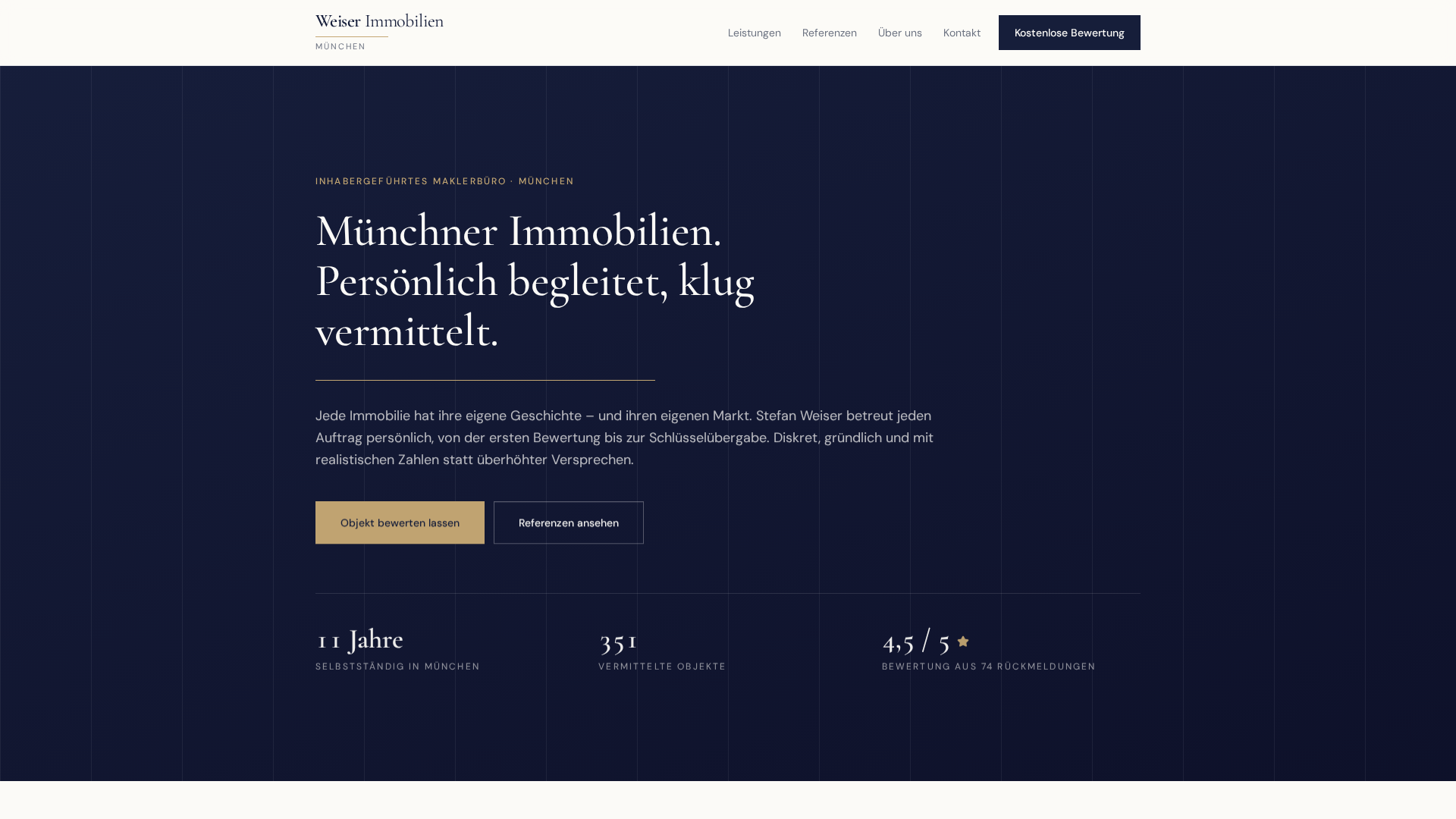 Screenshot der Demo-Website Weiser Immobilien